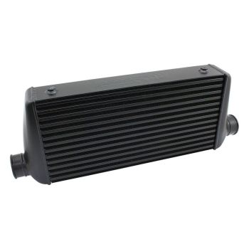 Aeroflow 600x300x76mm Race Series Aluminium Intercooler Black Powder Coated Finish 3" Slip On Inlet and Outlet with 4 M8x1.25mm Mounting Bosses AF90-1008BLK