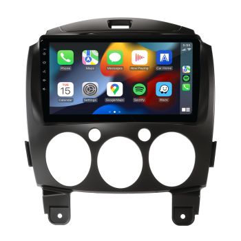 Aerpro AMMZ19 9" Wireless Apple CarPlay Android Auto Head Unit fits Mazda 2 2007-2011 No SWC