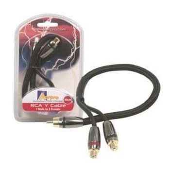 Aerpro APF1M2F RCA 1M/2F Y Cable Coton Covered/Metal Plugs 30cm