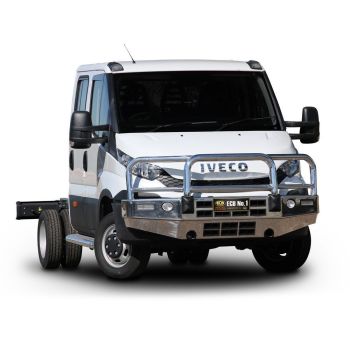 ECB Textura Black Bullbar with Bumper Lights fits Iveco Daily 50C 02/15-01/21 BI40SYM