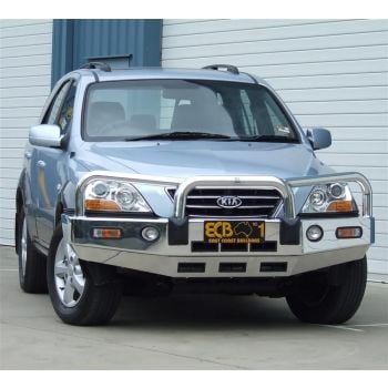 ECB Silver Hammertone Bullbar with Bumper Lights fits Kia Sorento 12/06-09/09 BK47SYZ