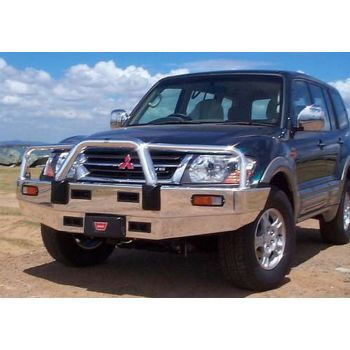 ECB Black Ripple Bullbar Winch Compatible fits Mitsubishi Pajero NP 11/02-10/06 BM63SYB