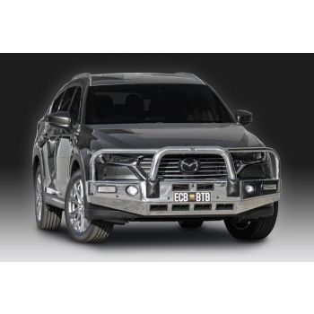 ECB Polished Bullbar with Bumper Lights fits Mazda CX-8 08/18-01/23 BMA120SYP