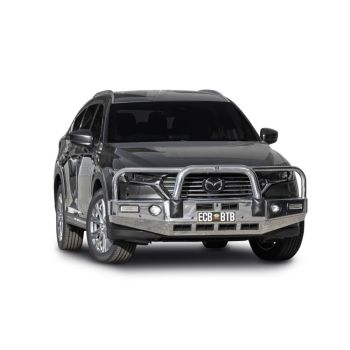 ECB Silver Hammertone Bullbar with Bumper Lights fits Mazda CX-8 08/18-01/23 BMA120SYZ