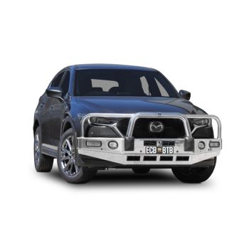ECB Polished Bullbar with Bumper Lights fits Mazda CX-5 KF Akera 02/18-12/21 BMA33SYP