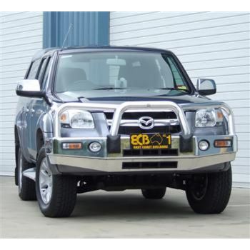 ECB Textura Black Bullbar with Bumper Lights fits Mazda BT-50 2WD/4WD 11/06-08/08 BMA36SYM