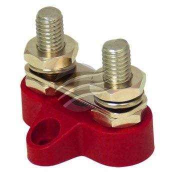 Jaylec BP3826R Small Base Dual Post Linked M8 Red 45.3 X 43 X 32.5mm