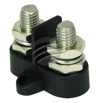 Jaylec BP3827B Small Base Dual Post Divided M8 Black 45.3 X 43 X 32.5mm