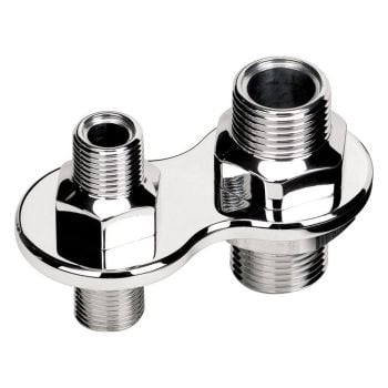 Billet Specialties BS66720 Firewall Bulkhead Polished A/C 2-Port with -6AN & -10AN Line BS66720