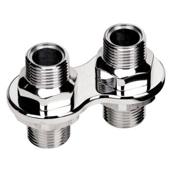 Billet Specialties BS66820 Firewall Bulkhead Polished Heater 2-Port with -10AN Line BS66820