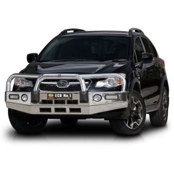 ECB Textura Black Bullbar with Bumper Lights fits Subaru XV 11/12-04/17 BS80SYM