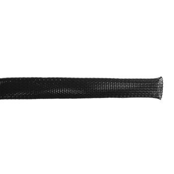 Carroll QF19BK-100 Expandable Braided Sleeving 18mm W 11.5mm ID 20.4mm ID Max