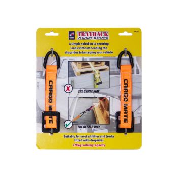Cargo Mate CMLR01 Strap Load Restraint Tray/Bk 25Mm