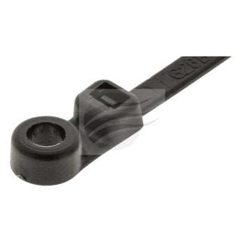 Jaylec CT4011 Cable Tie 200mm x 4.8mm Black Screw Mount UV Resistant 100 Pack