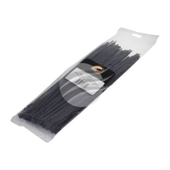 Jaylec CT4033 Cable Tie 300mm x 4.5mm Stainless Steel Tongue Black 100 Pack
