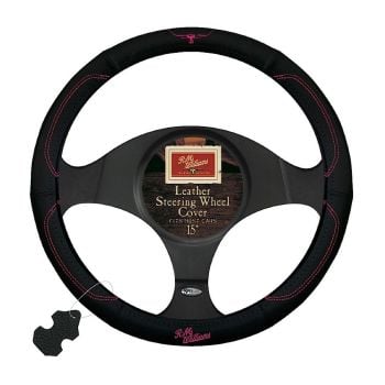 R.M. Williams 15" Leather Steering Wheel Cover Pink SWRMWPNK