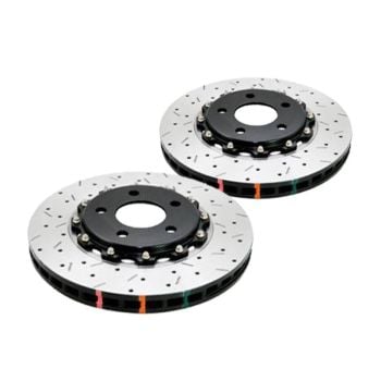 DBA DBA52224V2BLKXS Pair 5000 Series Cross-Drilled & Slotted Black Brake Disc Rotor