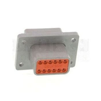 Deutsch DT Receptacle 12-Pin Grey Bulkhead DT04-12PA-L012