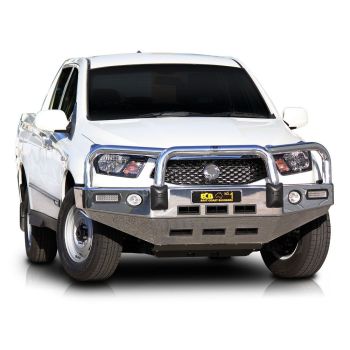 ECB Black Ripple Bullbar with Bumper Lights fits Ssangyong Actyon Sports 03/12-On EASY32SYB