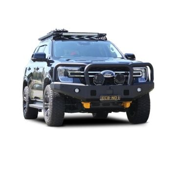 ECB Silver Hammertone Triple Hoop Winch Bar fits Ford Everest 06/22-on EDF186SYZ