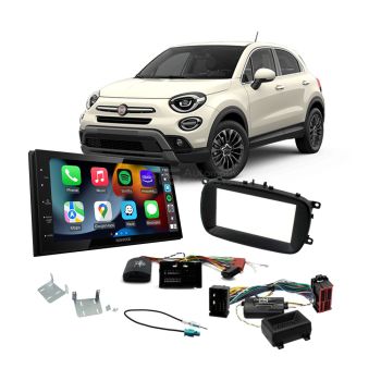 Fiat 500X 2014-On with SWC Only Apple CarPlay Android Auto Head Unit Upgrade Kit