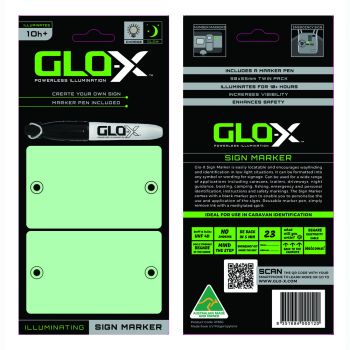 Glo-X GX0156G Glo X Sign Tile Incls Marker