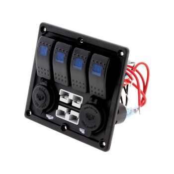 Hulk 4x4 HU7060B 4-Way Switch Panel with 50A Plugs ACC Power Socket and USB