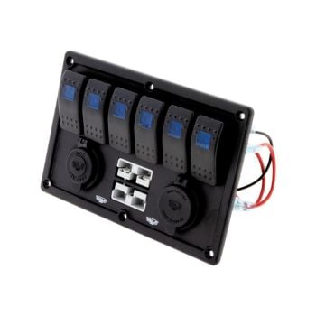 Hulk 4x4 HU7065B 6-Way Switch Panel with 50A Plugs ACC Power Socket and USB