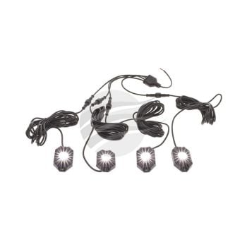 Hulk 4x4 HU9682 White LED Rock Lghts 9-32V 18 W 120 Deg Flood Beam IP68 4-Pack