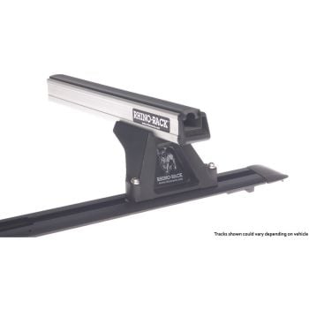 Rhino Rack HD RLTF Trackmount Silver 2 Bar Roof Rack JA0593