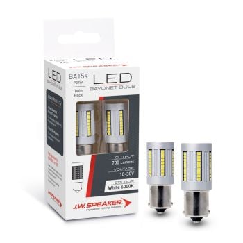 JW Speaker 990140 LED P21W BA15S Bayonet 12V 6000K 360Lm 2Pc