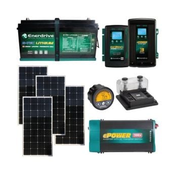 Enerdrive 720W Solar Package with B-TEC 200Ah Battery 40A AC/DC Chargers 2000W Inverter & ePRO Battery Monitor