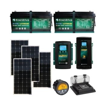 Enerdrive 720W Solar Package with 2x B-TEC 200Ah Battery 60A AC/40A DC Chargers & ePRO Battery Monitor