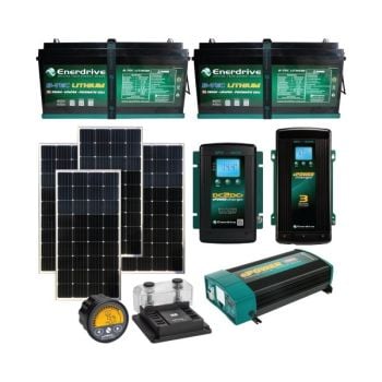 Enerdrive 720W Solar Package with 2x B-TEC 200Ah Battery 60A AC/40A DC Chargers 2000W Inverter & ePRO Battery Monitor