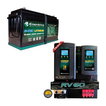 Enerdrive RV60 01 Package with ePRO Battery Monitor B-TEC 200Ah Battery
