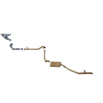 King Brown Single 2.5" Exhaust with Headers with Muffler fits Land Cruiser HZJ75 non-Turbo KB12000-HMX