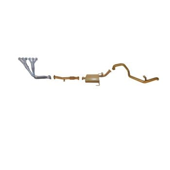King Brown Single 2.5" Exhaust with Headers with Muffler fits Maverick SWB TB42/TD42 87-97 KB4006-HXMX