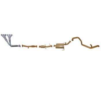 King Brown Single 2.5" Exhaust with Headers with Cat/Muffler fits Patrol GQ LWB TB42E 87-97 KB9505-HCMX