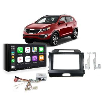 Kia Sportage 2010-2015 SL Large Clock Apple CarPlay Android Auto Head Unit Upgrade Kit