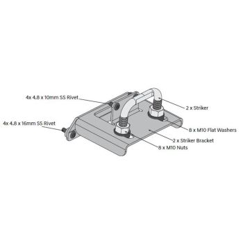 EGR Load Shield Tub Striker Kit fits Mitsubishi Triton MQ/MR 15-on ATC-HSTRKR-KIT