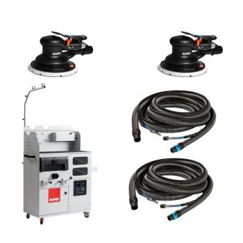 Rupes SKORPIO Dual Pneumatic Random Orbital Sander with Dust Extraction Work Station KR2A/P2