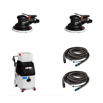 Rupes SKORPIO Dual Pneumatic Random Orbital Sander with Dust Extraction Work Station KS300EP/P2