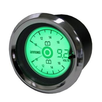 Autotecnica LCVV Dual Voltmeter With Digital Voltmeter Reading 52mm LCD 3 In One Gauge