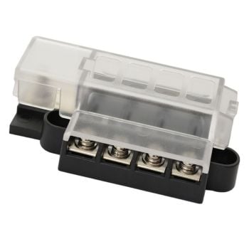 LV Automotive LV5407 4 Way Compact ATS Fuse Block Rated 32V/100A Max.Clear Cover