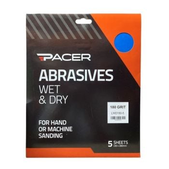 Pacer Wet & Dry Sandpaper 180 Grit 5Pk LWD180-5
