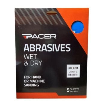 Pacer Wet & Dry Sandpaper 320 Grit 5Pk LWD320-5