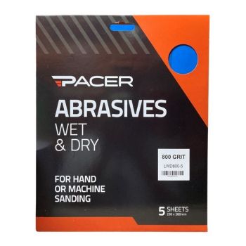 Pacer Wet & Dry Sandpaper 800 Grit 5Pk LWD800-5