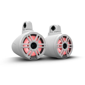 Rockford Fosgate M2WL-8H White 8" Wakeboard Towers & Speakers with Horn Tweeter 300 Watts RMS/1200 Watts Peak