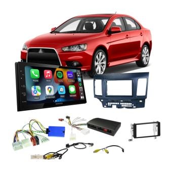 Mitsubishi Lancer 2007-2013 CJ with Rockford Apple CarPlay Android Auto Head Unit Upgrade Kit