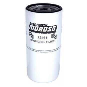 Moroso Racing Oil Filter Burst Strength: 350 psimax fits Chevy 13/16"-16 UNF thread extra Long design 8" high MO22461
